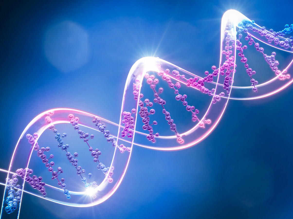 DNA Helix structure, Science and technology Background. 3d illustration.